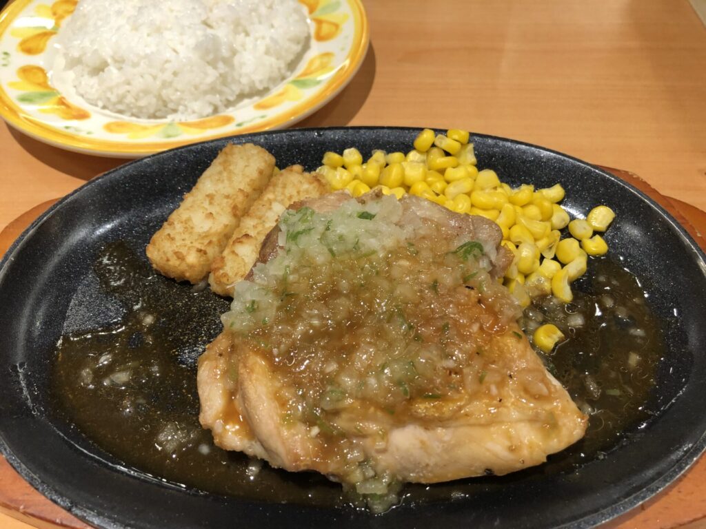 若鶏のディアボラ風とライス