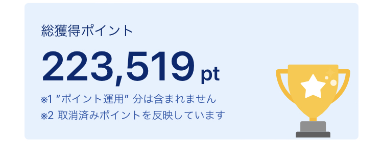 PayPayポイントの総獲得実績(223,519ポイント)