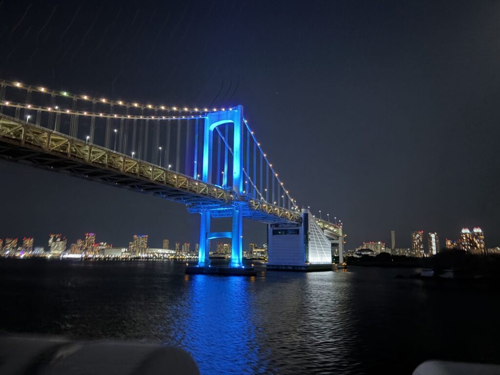 さるびあ丸・展望デッキからみたレインボーブリッジ